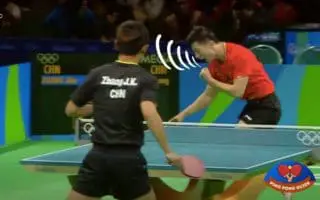 Player shouts after winning a point